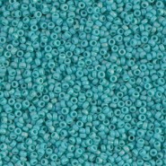 Miyuki rocailles kralen 15/0 - Matted opaque turquoise green ab 15-412FR